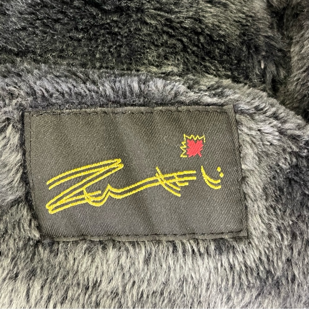 Vintage Zuki black shearling overcoat size large - Picture 5 of 5